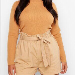 Boohoo Plus Ribbed High Neck Jumper